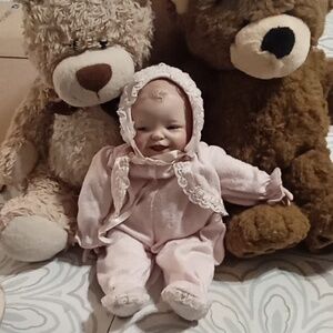 Ceramic doll VTG Weighted Babydoll Bello Picture Perfect Smiling eye 90 era